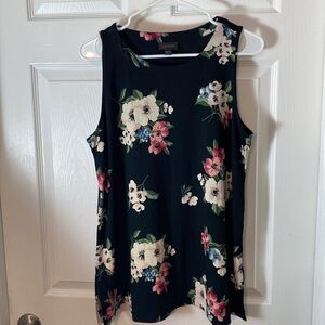 J.Jill Wearever Layering Sleeveless Tank Shell Floral Print Travel Size Medium